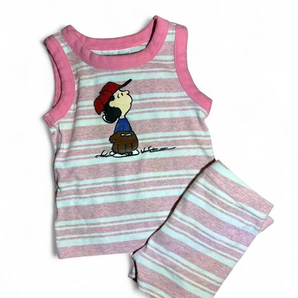 Hanna Andersson Other - Hanna Andersson X Peanuts Lucy Pink Striped Kids Pajama Set